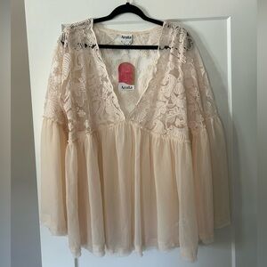 NWT Arula Lace Crepe Tunic Size 1X/14-16
